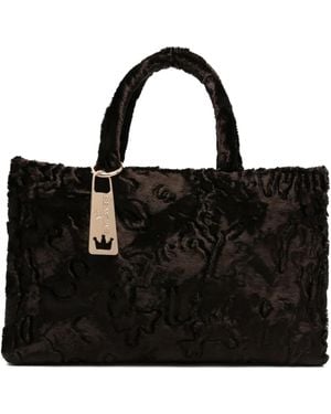 La Milanesa Liliana Floral-Pattern Tote Bag - Black
