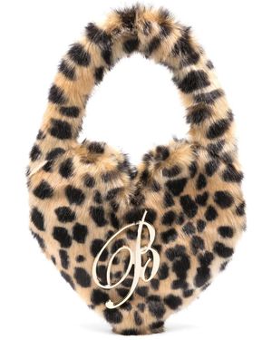 Blumarine Mini Faux-Fur Heart Bag - Multicolour
