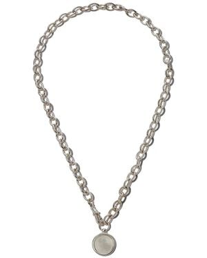 Loren Stewart Medallion Melt Chain Disc Necklace - Metallic