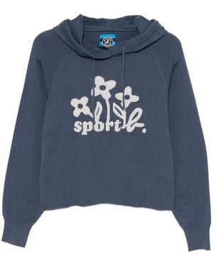 SPORT b. by agnès b. Gestrickter Hoodie - Blau