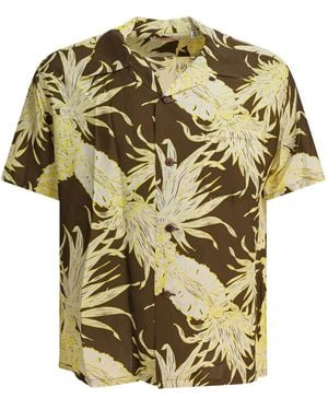 Sun Surf Pineapple-Print Short-Sleeve Shirt - Metallic