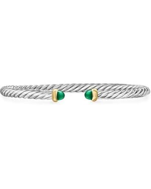 David Yurman 14Kt And Sterling Cable Flex Bracelet (4Mm) - White