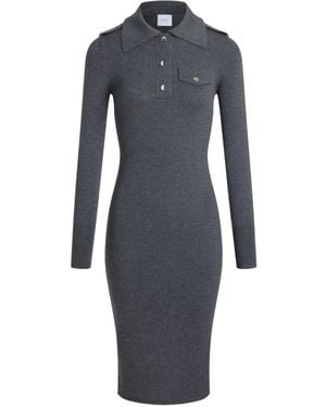 Patou Geripptes Poloshirtkleid - Blau