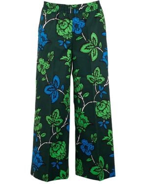 P.A.R.O.S.H. Hose Mit Blumen-Print - Grün