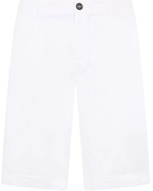 Moorer Button-Fastening Chino Shorts - White