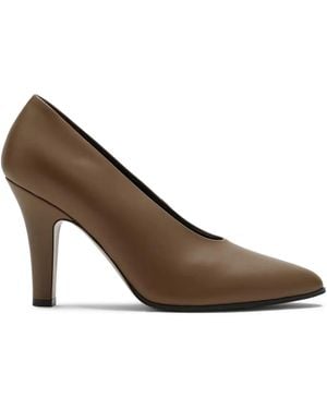 The Row 90Mm Leather Court Shoes - Brown