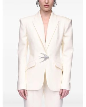 David Koma Bird-Embellished Blazer - White