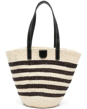Max Mara Wkagennaio Striped Tote Bag - White