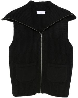 Majestic Filatures Ribbed-Knit Zip-Up Cardigan - Black