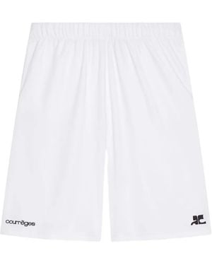 Courreges Bermudas Con Logo Estampado - Blanco