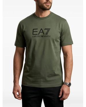 EA7 Logo-Print T-Shirt - Green