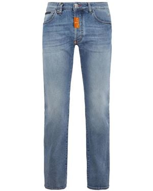 Philipp Plein Straight Supreme Fit Jeans Basic - Blue