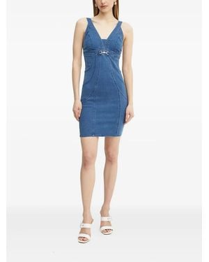 Guess V-Neck Denim Dress - Blue