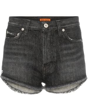 Heron Preston Pantalones Vaqueros Cortos Con Dobladillo Desgastado - Negro