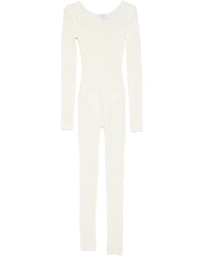 Laneus Long-Sleeve Knitted Jumpsuit - White