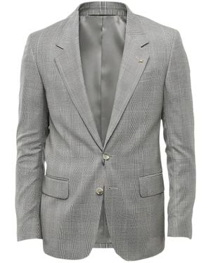 Corneliani Prince Of Wales Single-Breasted Blazer - Grey