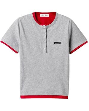 Miu Miu Jersey T-Shirt - Grey