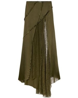 Blumarine Lace-Overlay Skirt - Green