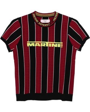 Martine Rose Striped Logo T-Shirt - Red
