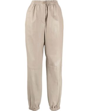 JOSEPH Viscount Leather Trousers - Natural