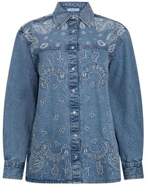 Liu Jo Denim Shirt With Embroidery - Blue