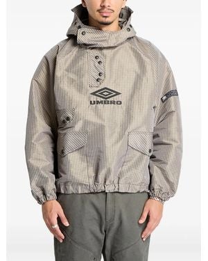 Umbro Check Hooded Jacket - Grey