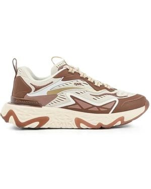 KARL LAGERFELD Blaze Textured Panelled Trainers - Pink