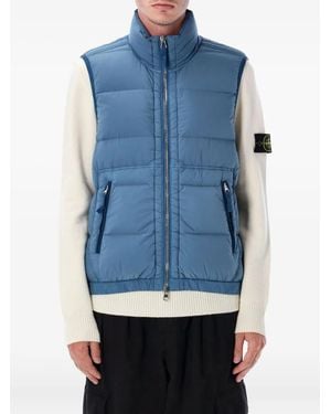 Stone Island Quilted Logo-Patch Gilet - Blue