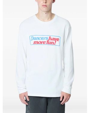 ACHM T-Shirt À Logo Poitrine Et Manches Longues - Blanc