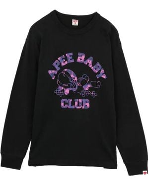 AAPE BY A BATHING AP Apee Baby Club Printed T-Shirt - Black