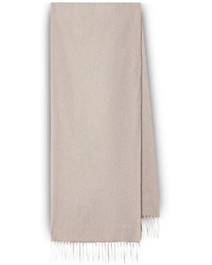 Max Mara Schal Mit Logo-Stickerei - Weiß