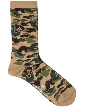 A Bathing Ape Camo-Print Socks - Metallic