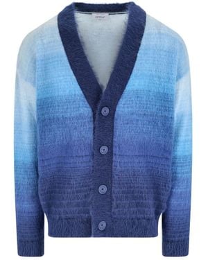 Off-White c/o Virgil Abloh Arrow-Detail V-Neck Cardigan - Blue
