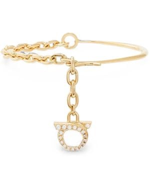 Ferragamo Crystal-Embellished Half-Chain Bracelet - Metallic