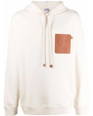 Loewe Anagram Patch Drawstring Hoodie - Natural