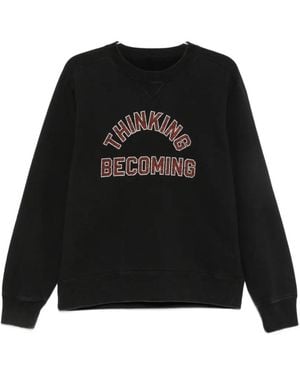 Sacai Slogan-Print Sweatshirt - Black