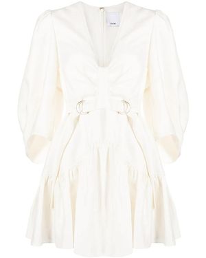 Acler Double-Belt Flared Dress - White