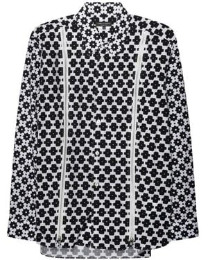 Comme des Garçons Patterned Zip-Detail Shirt - White