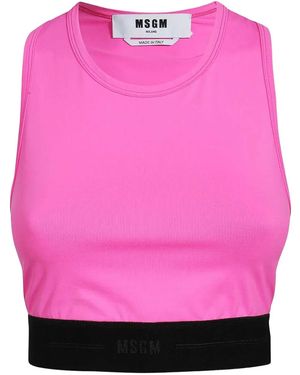 MSGM Elastic-Waistband Tank Top - Pink