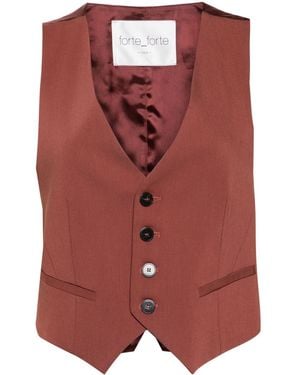 Forte Forte Satin-panelled Waistcoat - Pink