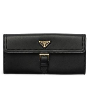 Prada Cartera Grande De Piel De Napa - Negro