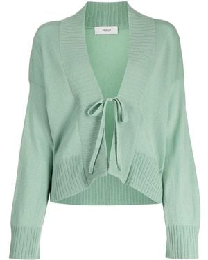 Pringle of Scotland Open Tie-Fastening Cashmere Cardigan - Green