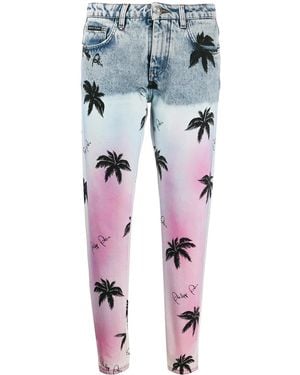 Philipp Plein Printed Boyfriend Jeans - Blue