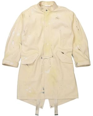 Helmut Lang Paint Splatter-Effect Parka - Natural