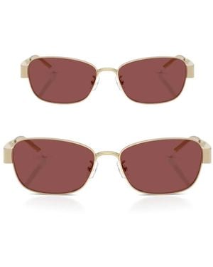 Tory Burch Miller Rectangle-Frame Sunglasses - Pink