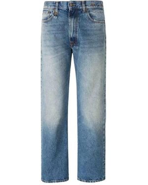 R13 Frayed-hem Straight Jeans - ブルー