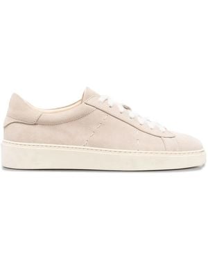 Eleventy Suede Leather Sneakers - Natural