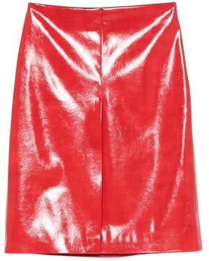 MSGM High-Waisted Fitted Skirt - Red