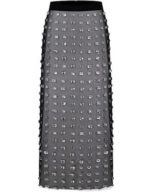 Nue Embellished Midi Skirt - Grey