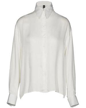 Tessitura Body Couture Swarovski Crystal-Embellished Oversized Shirt - White
